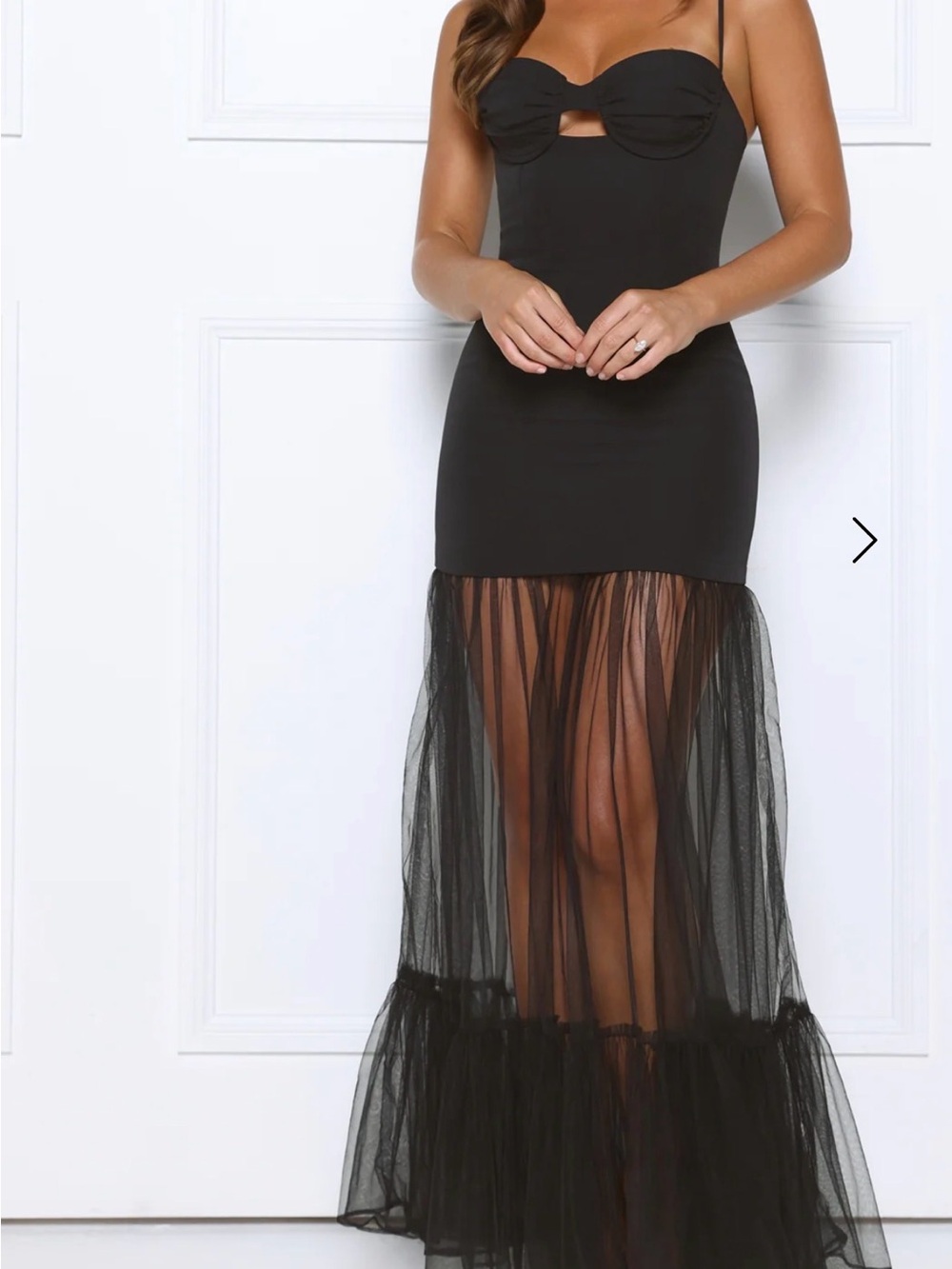Hello Molly Black High-Low Mesh Maxi Dress